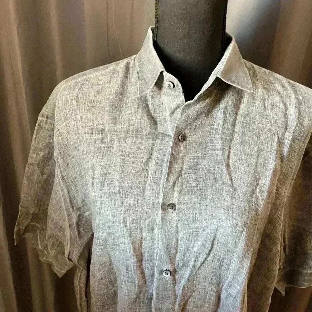 157. International Laundry Men’s Linen Button Down, Size L, EUC - Picture 5 of 5